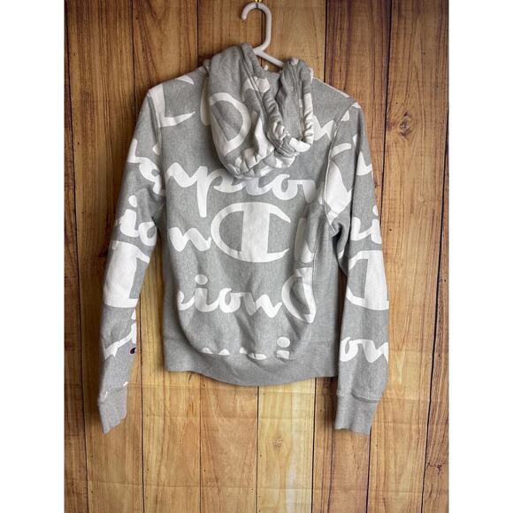 Champion Reverse Weave Logo Hoodie Gray Size Small - Picture 6 of 7
